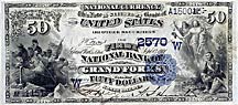$50 National Bank note issued by the First National Bank of Grand Forks, North Dakota, 9/1/1901.