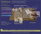 Image of the opening page for the DoHistory website>