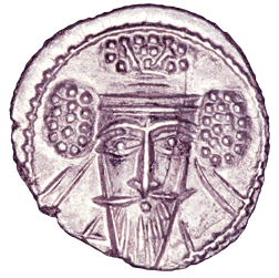 Silver Drachm of Vologases V, Parthian King of Kings  191 - 208 B.C.