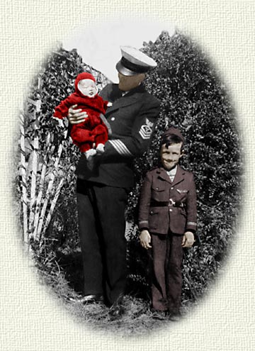 Colorized vignette with  branches removed from in front of figures.