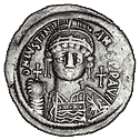 Bronze follis of Justinian I, Byzantium 527–565 A.D.