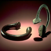 Two iron ‘manillas’ used on the Gold Coast of West Africa as money for centuries.